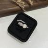 Año Nuevo de la Serpiente Anillo Abierto Ajustable de Lujo Ligero para Mujer de Agua Dulce Joyería Anillo Estilo Palacio de Luz Fuerte