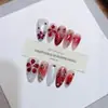 Nai Zi Uñas Portátiles Puras Hechas a Mano Modelo Nuevo Otoño e Invierno B341 Completamente Pintadas a Mano Talladas Estilo Francés Elegantes Pegatinas para Uñas de Comercio Exterior