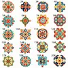 Patches de tecido bordados com padrão geométrico colorido, patches de estilo étnico, patches bordados por computador para roupas e bolsas, patches de reparo para furos