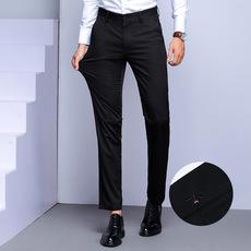 Pantalones casuales nuevos de cuatro estaciones para hombres de mediana edad y jóvenes, pantalones ajustados de negocios, pantalones de primavera y otoño 2022, pantalones largos rectos para hombres