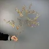 Flores de Simulación para Boda Serie Dorada Hojas de Ginkgo Eucalipto Arreglo Floral para Salón de Bodas Decoración de Pasillo Festival de Primavera Cubo de la Fortuna Flores Artificiales