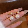 Aretes de Perlas de Amor para Mujer, Agujas de Plata de Alta Gama con Diamantes, Espigas de Trigo, Geométricos de Lujo Ligero, Aretes Versátiles Europeos y Americanos Fabricantes Mayoristas