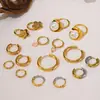 Rueda de la fortuna personalidad niche temperamento pendientes versátiles moda pendientes de lujo acero inoxidable chapado en oro de 18k joyería mujer
