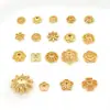 Cobre Puro Banhado a Ouro 18K Cor Duradoura Flor Tampa Pétala Oca Pulseira DIY Contas Espaçadoras Fio Conta Tampa de Contas Joias C02