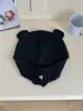 Outono e inverno novo pequeno monstro chapéu redondo orelha chapéu orelha de urso bonito de pelúcia velo chapéu quente proteção da orelha cabeçalho lei feng chapéu