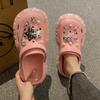 Zapatos con agujeros de suela gruesa aumentados 5 cm estilo dulce fresco diseño de alto nivel zapatillas de estrella de cinco puntas perla para que las mujeres las usen transpirables para exteriores