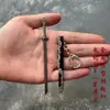 Espada de Metal Espada de Ángel Corazón de Polvo tamaño pequeño Modelo de Arma Fría Mini Espada Pequeña para Niños Colgante Llavero