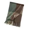 Bufanda de Estilo Callejero Europeo y Americano Imitación Cachemir Moda Femenina Bufanda de Viaje Estilo Cuadros Chal Versátil con Borlas Venta al por Mayor