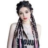 Peluca de Temu de gran venta para mujer, resaltado, cabello largo retorcido, trenza de tres cabos, moda, trenza de boxeadora, doble coleta, suministro de comercio exterior transfronterizo