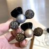 Horquilla de perlas de alta calidad con diamantes de imitación, estilo coreano, ligera, de lujo, con flequillo, para coleta, con temperamento, para el pelo