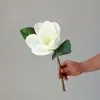 Pegamento de alta calidad, cabeza única, flor de magnolia grande simulada, flor artificial de plástico, proyecto de boda, paisajismo, injerto de árboles
