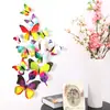 Adesivos de Parede Borboleta 3D Adesivos de Geladeira Decorações Artesanais Decorativas para Janela Papel de Parede Borboleta PVC Cor Total H-003