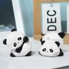 Pequeños adornos de resina con forma de panda gordo, imitación de madera, para decorar el escritorio de un coche.