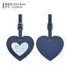 Etiqueta de equipaje con forma de corazón de cuero PU colorido en stock transfronterizo, etiqueta de equipaje simple anti-pérdida, etiqueta de facturación