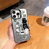 Estilo de arte de linha fofa mais vendido da Temu, capa protetora fosca para 15pro, capa de celular com colagem da moda iPhone17