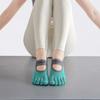 Calcetines de Algodón para Yoga para Mujer Tubo Medio Absorbentes de Sudor Transpirables Antideslizantes Silicona Fitness Interior Pilates Calcetines Deportivos para Mujer