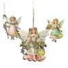 Plano 2D 15 Piezas Elfo Navideño Retro Hada Ángel Árbol de Navidad de Madera Decoración Navideña Adornos Colgantes