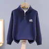Sudadera para Niños Primavera y Otoño Casual Manga Larga Top para Escuela Primaria Niños Mayores Otoño Cuello Alto Capa Base para Niños