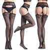 Meias sexy jacquard de renda europeias e americanas meias femininas meias de rede meias base meias sexy de seda preta