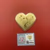 Lingote de Oro en Forma de Corazón de 52mg, Oro Puro 999, Día de San Valentín, Regalo de Cumpleaños, Oro al por Mayor