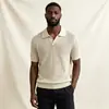 Ropa de punto fina de manga corta con cuello en V calada estilo Old Money de venta caliente transfronteriza, talla europea, tejido de punto fino transpirable directo de fábrica
