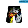 Venta directa de verano anime japonés pequeño mar alrededor de la tendencia de pantalones cortos de playa 3D para hombre