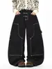 Pantalones de leñador estilo americano, jeans rectos de mezclilla de moda, unisex, retro, de corte holgado, pierna ancha, casual, pantalones largos versátiles