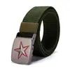 Cinturón de Lona para Hombre Hebilla Automática Casual Versátil Moda Cinturón Forrado Engrosado Nylon Traje de Trabajo Entrenamiento Militar Cinturón de Moda