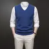Chaleco de punto para comercio exterior transfronterizo, suéter de negocios para hombre, chaleco de lana para mediana edad, 270 gramos, 12 puntos