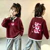 Top de punto gofre estilo coreano, imitación de dos piezas, manga larga para niñas, nuevo estilo primavera/otoño para niños medianos y grandes, versátil, elegante, capa base holgada