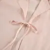 Pijama de Dos Piezas Rosa de Manga Larga y Pantalón Corto Holgado al por Mayor Conjunto 2026 Otoño e Invierno Nuevo Europeo y Americano Ropa de Casa Transfronteriza para Mujer