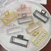 Clip de metal europeo y americano para el pelo clip rectangular para el pelo clip de metal geométrico clip de baño grande de aleación joyería para la cabeza al por mayor