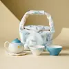 Conjunto de Bule de Chá de Cerâmica Pintado à Mão para Uso Doméstico, Novo Conjunto de Chá Estilo Chinês para Uma Pessoa
