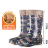 Botas de Lluvia de Gel de Caña Alta Impermeables Zapatos de Goma Botas de Agua para Mujer Adulto Largas de Moda Cocina Antideslizantes Verano