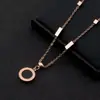 Cadena de Cuello Colgante Romano Simple Cadena para Mujer Cuadrada Grande Color Rosa Cadena de Acero de Titanio Cadena de Bolas de Barra Cuadrada Collar Sellfish Redondo Blanco y Negro