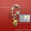 Llavero de tela con logo de empresa personalizado Cadena para teléfono móvil Angela Lámina de oro puro Oro 999 Regalo de aniversario