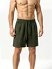 Comercio Exterior Transfronterizo Verano 2026 Nuevo Talla Grande Imitación Algodón Lino Color Sólido para Hombre Holgados Rectos Shorts de Cinco Puntos