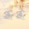 Pendientes Dobles C para Mujer, Pendientes Largos Simples y Lindos, Nueva Moda Tendencia Color Plateado Moda 2026