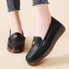 Zapatos Individuales Nuevos de Otoño e Invierno 2024 para Mujer Zapatos Blancos de Enfermera Zapatos Casuales para Mujer Punta Redonda Planos Antideslizantes Zapatos Tipo Mocasín Zapatos de Madre