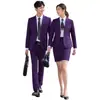 Nuevo Traje de Hombre Color Albaricoque Traje de Negocios Profesional Ajustado de Azafata Vestido Uniforme de Banco