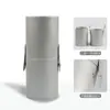 Suporte de Pincéis de Maquiagem Transfronteiriço em Estoque Tubo de Armazenamento Porta-Canetas de Mesa em Couro PU Recipiente de Armazenamento de Couro de Grande Capacidade Porta-Pincéis de Maquiagem
