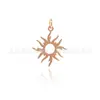 Pingente de girassol banhado a ouro real com zircônia microcravejada pingente de girassol joias DIY pulseira colar acessórios de flor