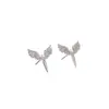 Juego de Joyería de Ángel de la Guarda Anillo Completo de Diamante para Mujer Collar Pendientes Juego de Tres Piezas Juego de Alas de Ángel Joyería al por Mayor