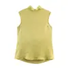 Para Comercio Exterior Transfronterizo Europeo y Americano Ropa de Mujer Aliexpress Más Vendido Verano Simple Versátil Textura de Satén de Seda Camisa con Lazo