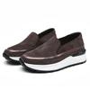 Zapatos mocasines de trabajo otoño e invierno Nuevos zapatos de plataforma de suela gruesa de una sola capa zapatos de plataforma cuero suave fondo suave zapatos de mujer sin cordones talla grande