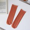 Calcetines Apilados Mujer Verano Delgados Algodón Puro Plegables Caña Media Populares en Internet ins Color de Moda Color Caramelo Combinación Zapatos Pequeños de Cuero