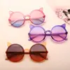 Gafas de sol redondas para niños color pieza de océano niños y niñas retro lindas gafas Gafas de sol de cristal para niños de comercio exterior