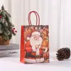 Bolsa de Regalo para Fiesta Bolsa de Regalo de Papá Noel Bolsa de Papel Kraft Bolsa Tote Impresa Bolsa Plegable de Almacenamiento al por Mayor