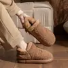 Novos Sapatos de Algodão com Salto Bloco de Solado Grosso para Mulheres, Roupa de Outono/Inverno com Aquecimento de Pelúcia, Chinelos de Algodão Antiderrapantes para Casa/Interior para Homens