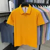 Camisa Polo de Hombre para Otoño, Algodón Puro, Patrón Hexagonal, Manga Corta, para Hombres Jóvenes y de Mediana Edad, Business Casual, con Aberturas Laterales